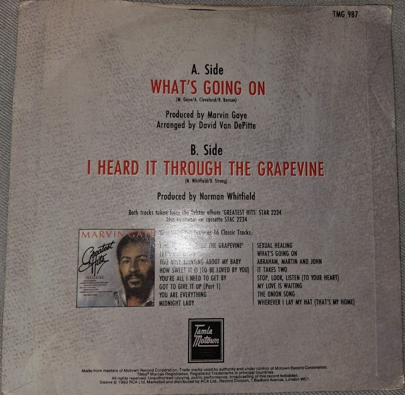 Pikkukuva: Marvin Gaye - What's Going On (7", Single) (Tamla Motown)