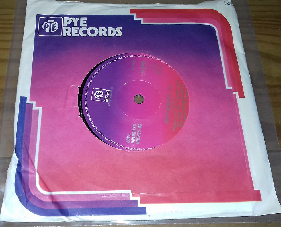 Miniatyrbild: Love Unlimited Orchestra - Love's Theme / Sweet Moments (7", Single, Sol) (Pye I