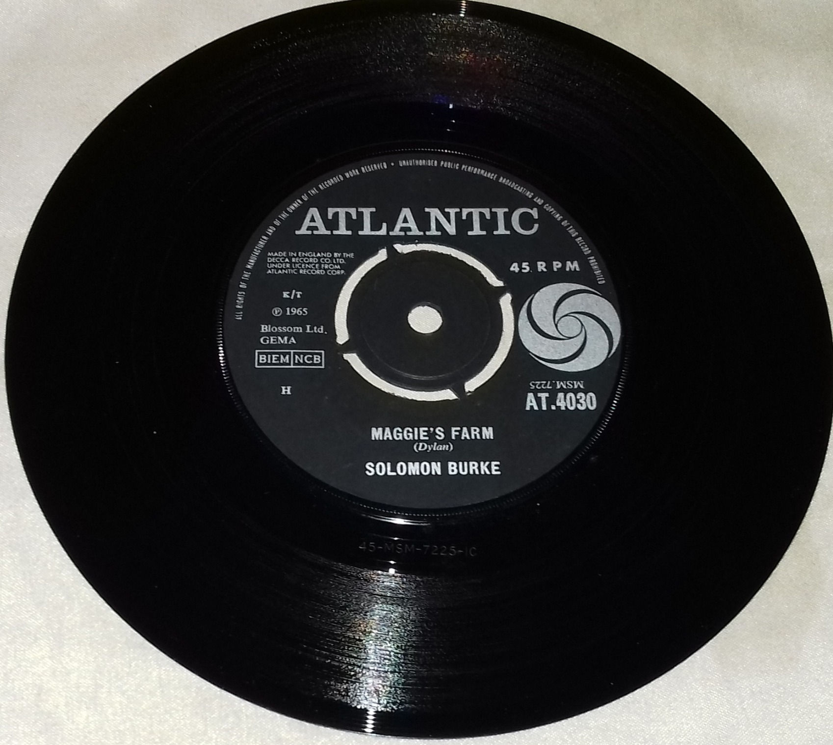 Solomon Burke - Maggie's Farm / Tonight's The Night (7", Single, Pus) (Atlantic)