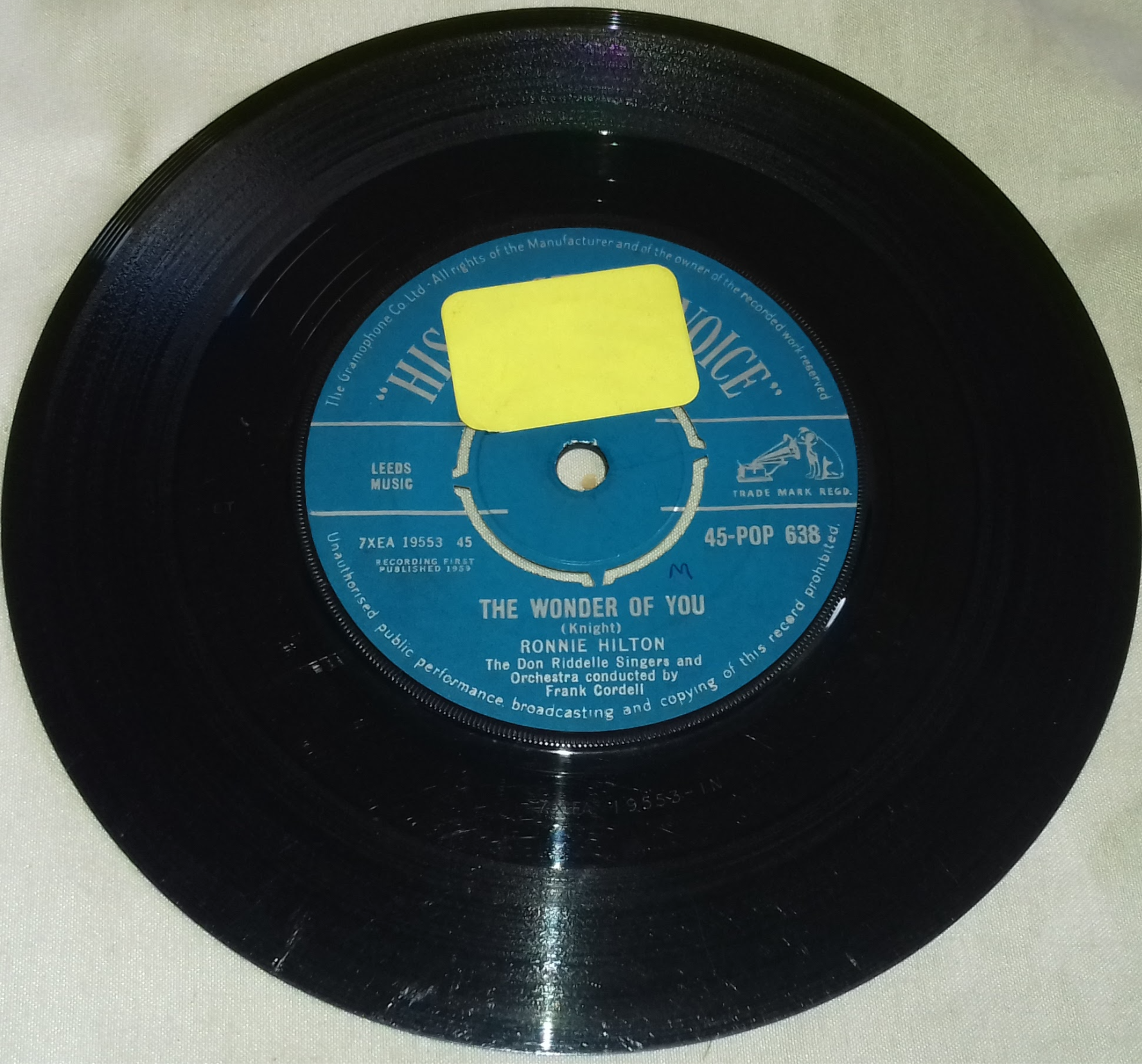 Ronnie Hilton - The Wonder Of You (7", Single) (His Master's Voice)