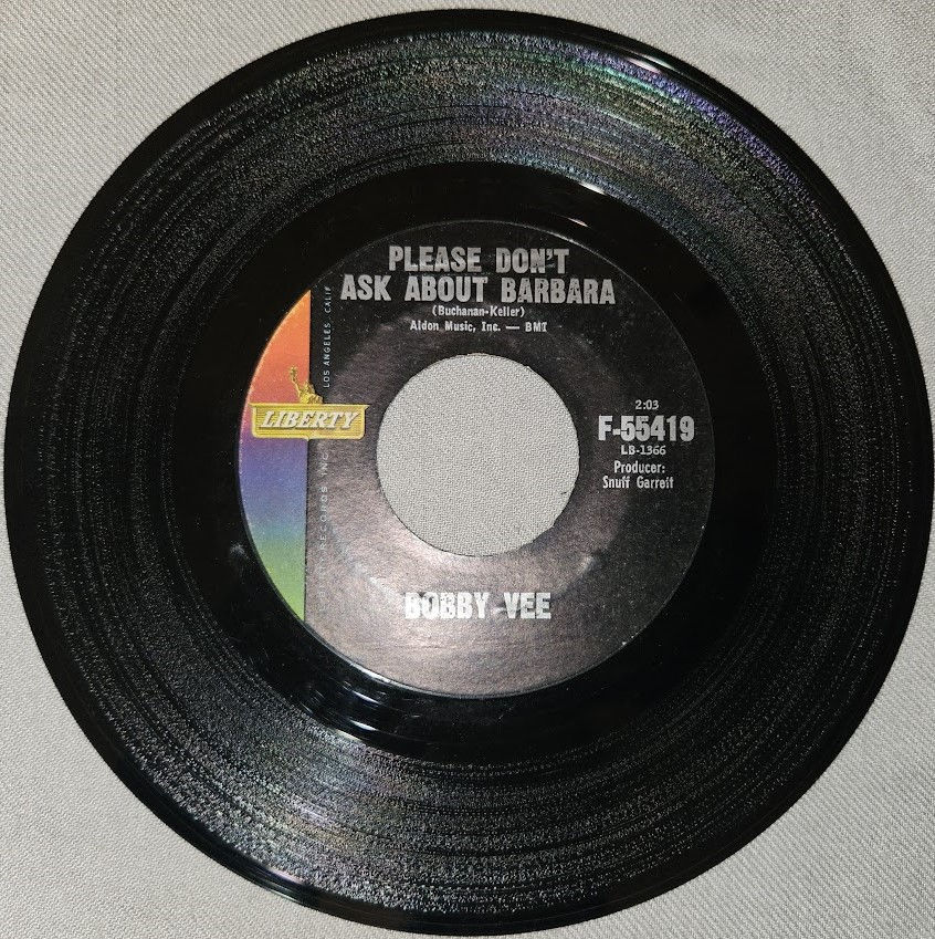 Bobby Vee - Please Don't Ask About Barbara / I Can't Say Goodbye (7", Single, Te