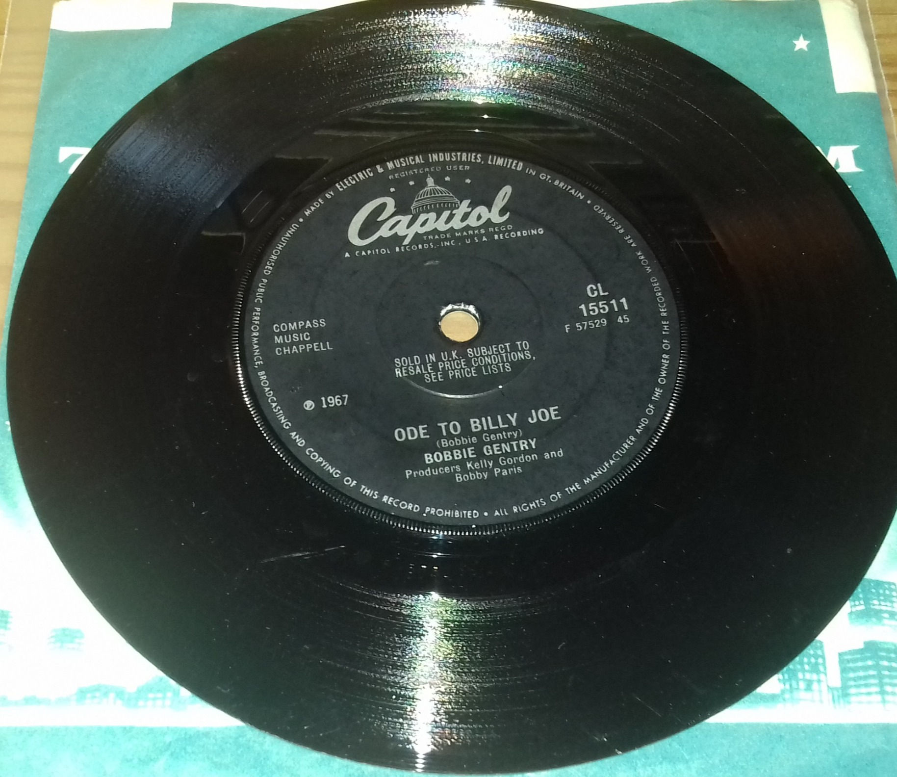 Bobbie Gentry - Ode To Billy Joe (7", Sol) (Capitol Records)