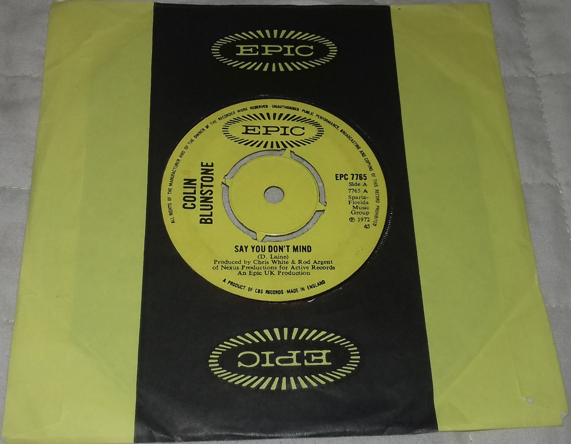 Colin Blunstone - Say You Don't Mind (7", Single, Kno) (Epic)