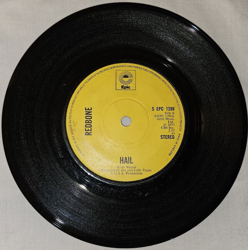 Redbone - Hail (7", Single) (Epic)