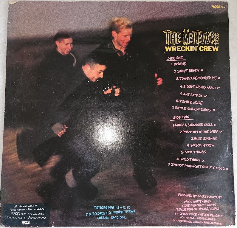 Miniature : The Meteors  - Wreckin' Crew (LP, Album) (I.D. Records, I.D. Records)