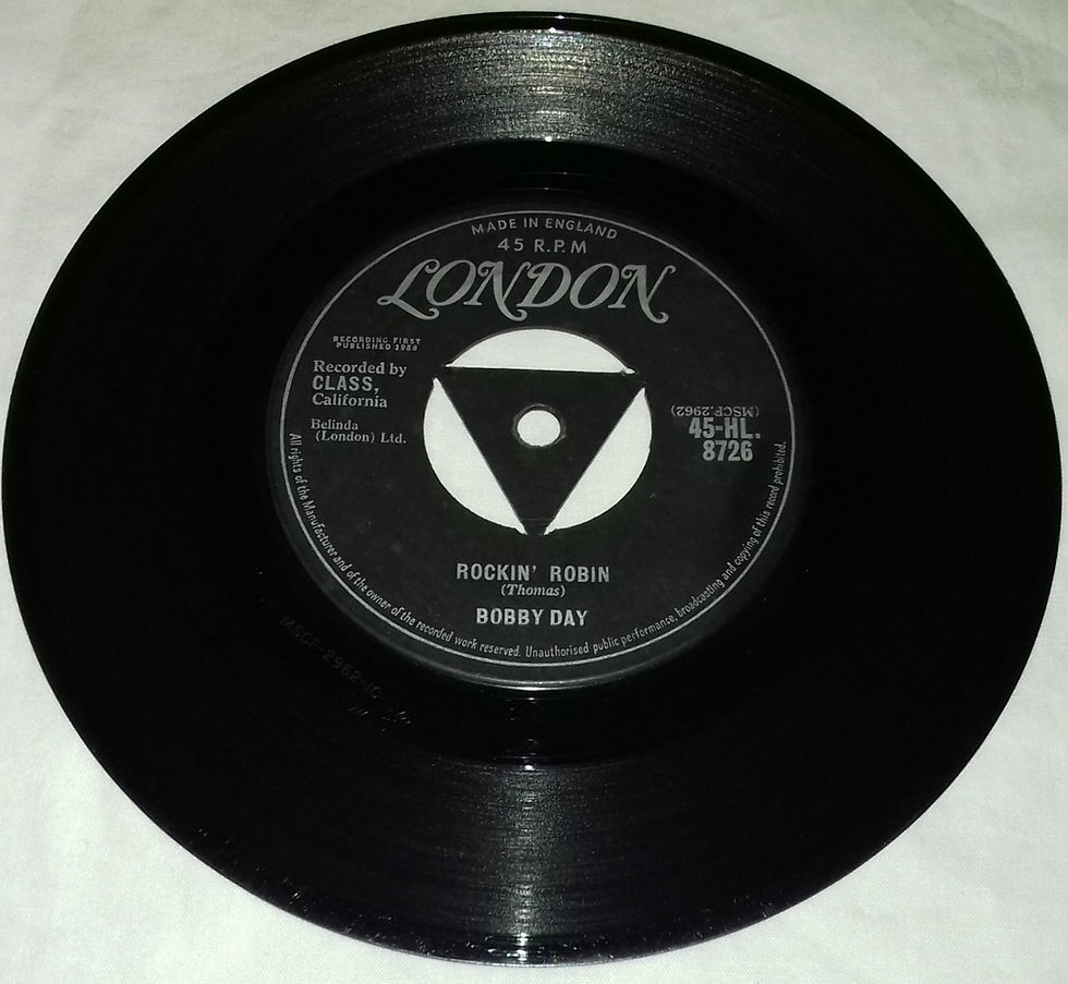 Bobby Day - Rockin Robin / Over And Over (7", Single, Tri) (London Records)