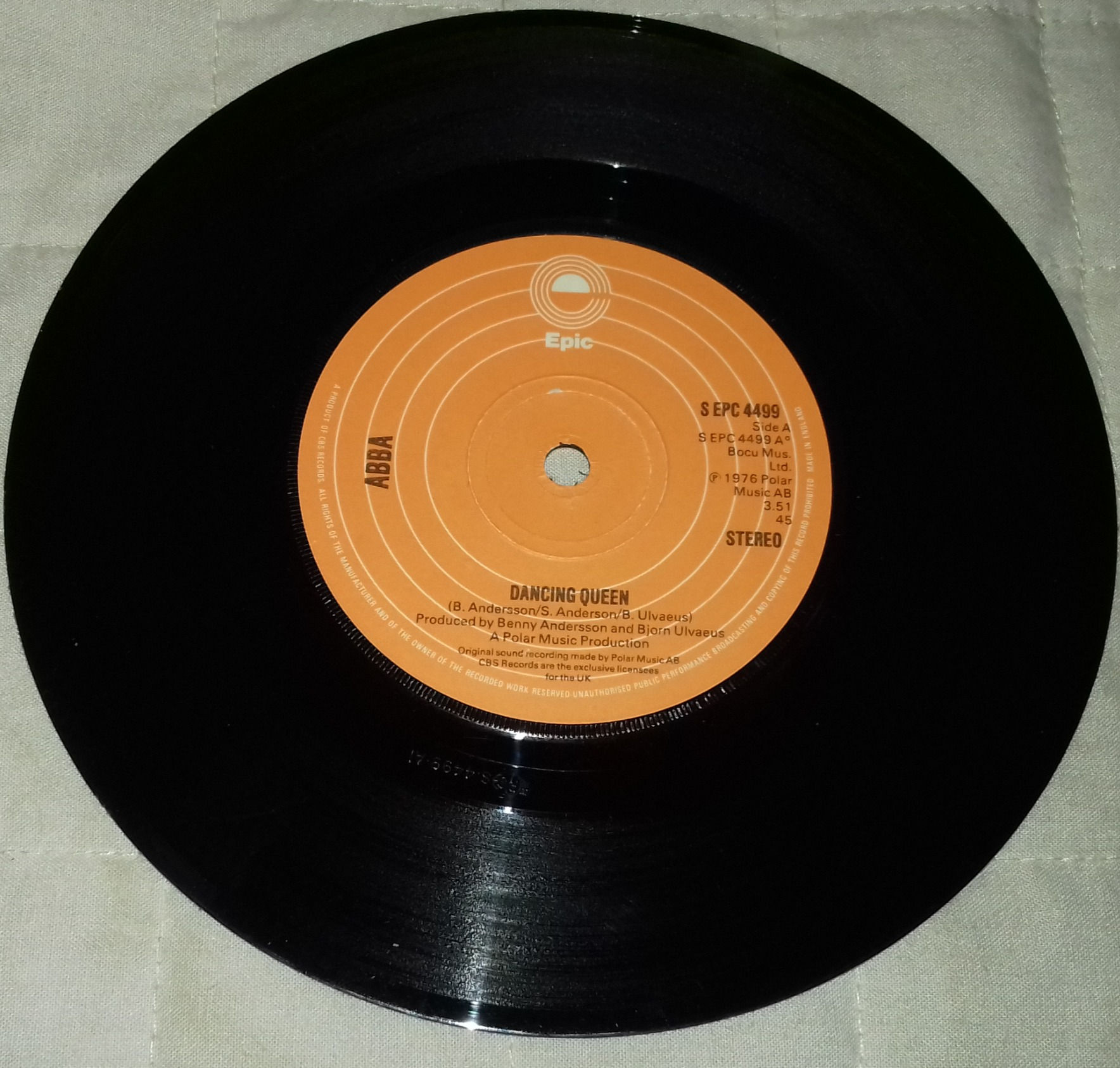 ABBA - Dancing Queen (7", Single, RP, Ora) (Epic)