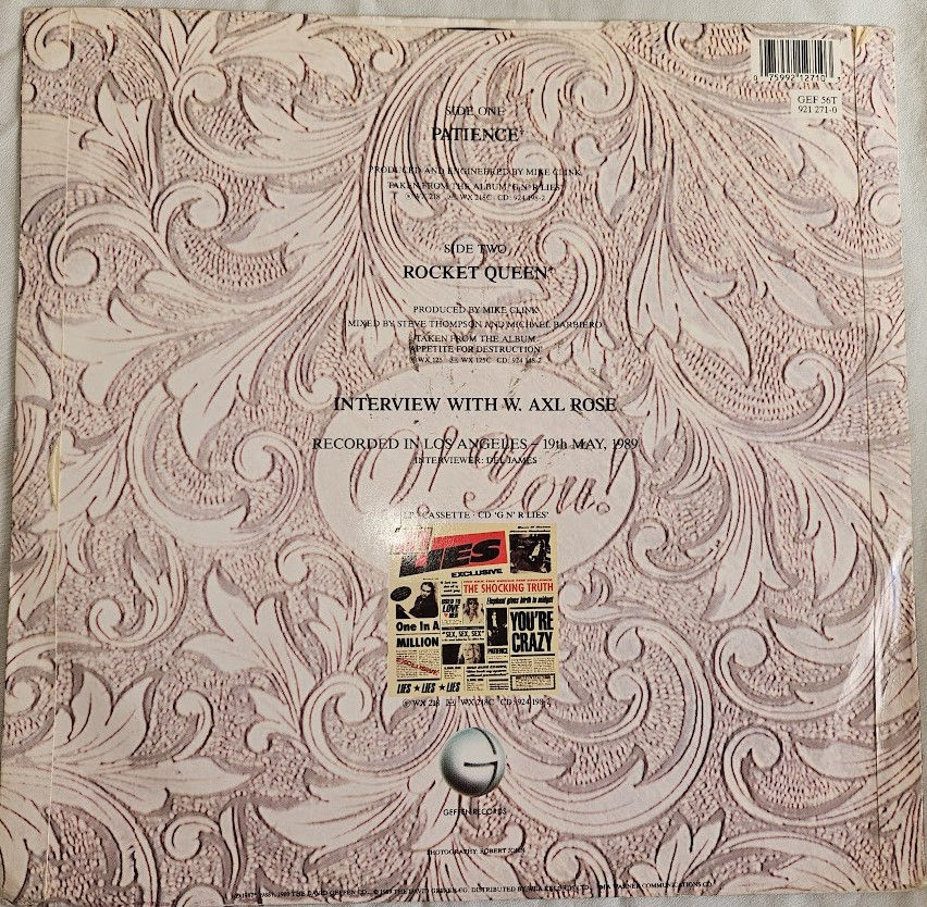 Thumbnail: Guns N' Roses - Patience (12", Single) (Geffen Records, Geffen Records, Geffen R