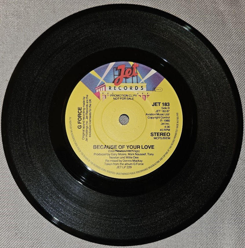 Thumbnail: G-Force (19) Featuring Gary Moore - Hot Gossip (7", Single, Promo) (Jet Records)