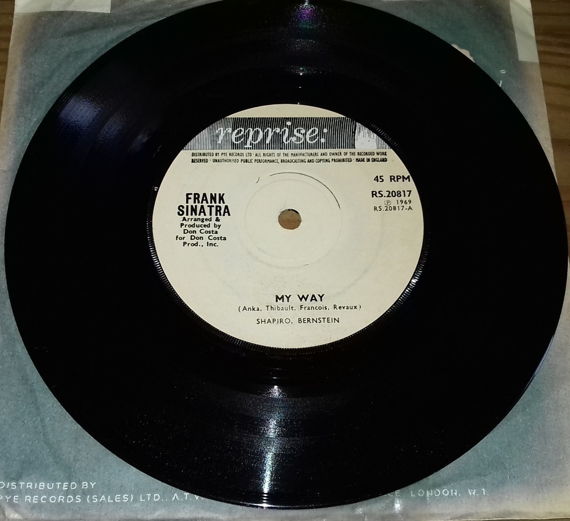 Frank Sinatra - My Way (7", Sol) (Reprise Records)