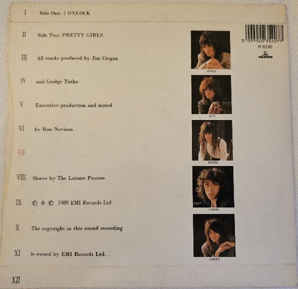 Miniatura: The Quireboys - Seven O'Clock (7", Single, Sil) (Parlophone)