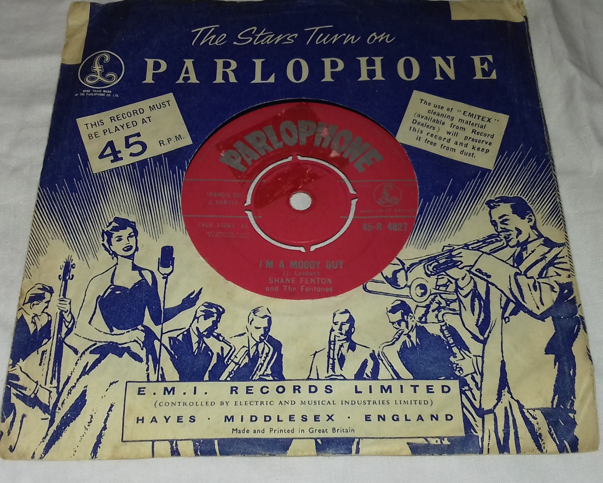 Shane Fenton And The Fentones* - I'm A Moody Guy (7", Single) (Parlophone)