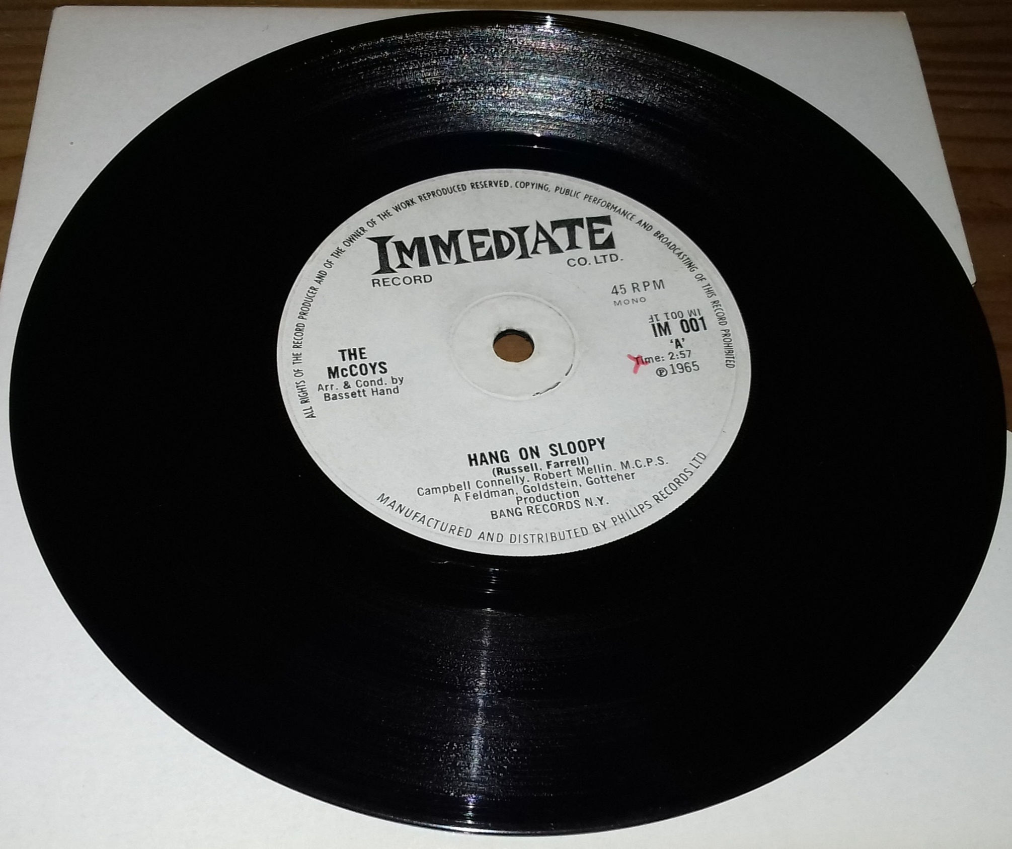 The McCoys - Hang On Sloopy / I Can't Explain It (7", Single, Mono, Sol) (Immedi