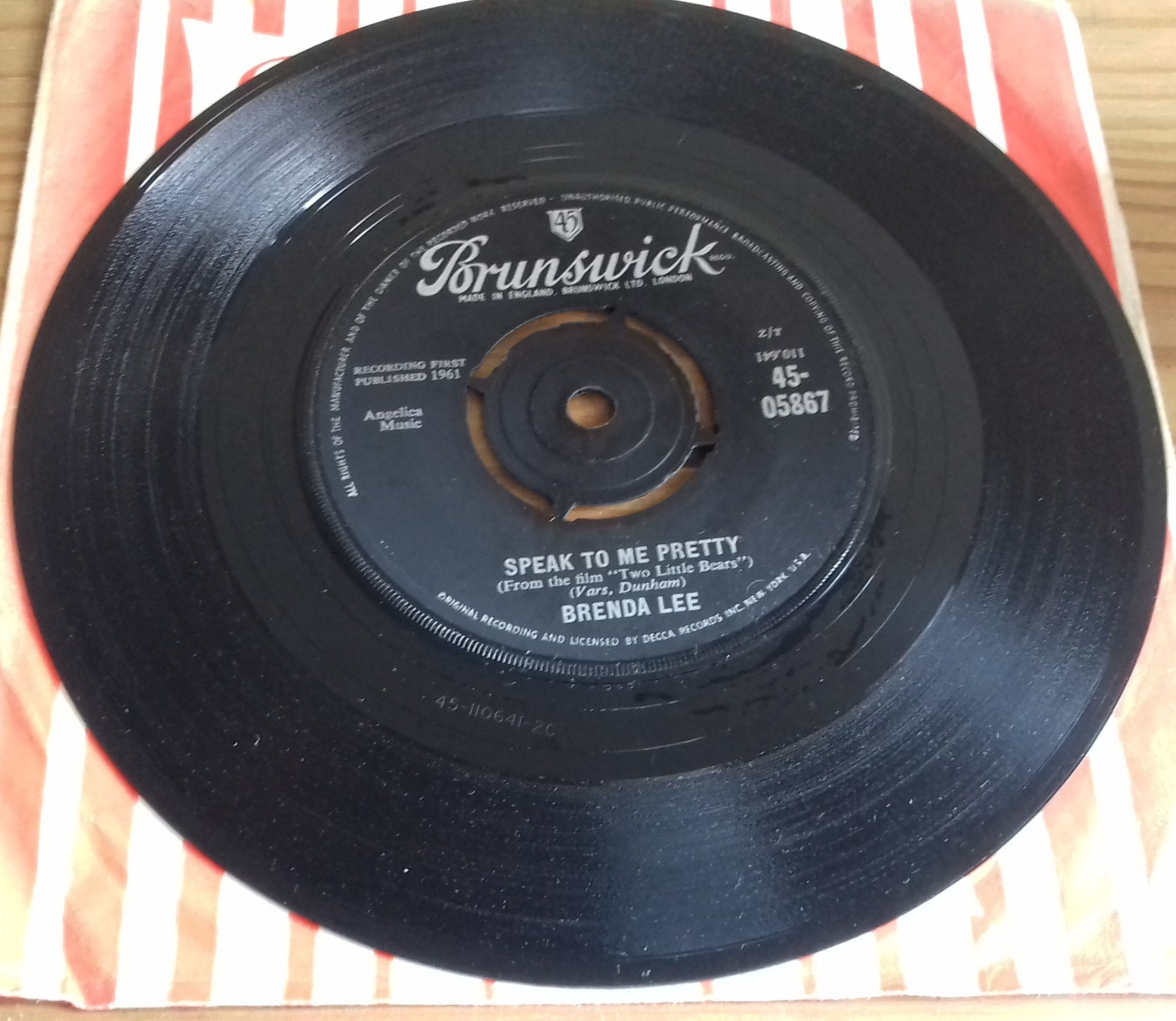 Brenda Lee - Speak To Me Pretty (7", Single) (Brunswick)