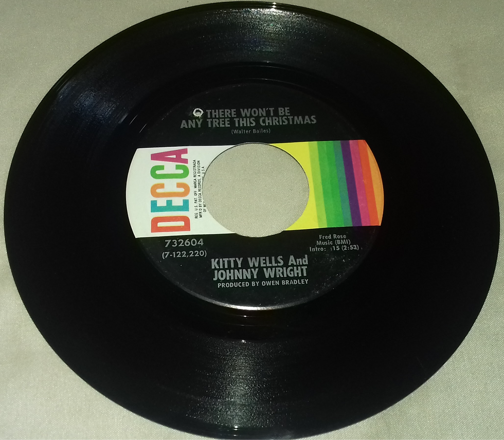 Miniature : Kitty Wells And Johnny Wright  - There Won't Be Any Tree This Christmas (7",