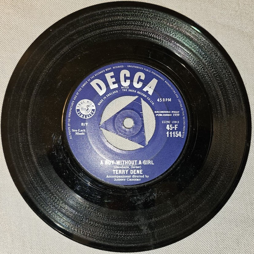 Pikkukuva: Terry Dene - Thank You Pretty Baby (7", Single, Mono, Tri) (Decca)