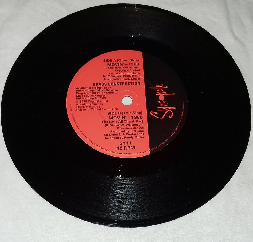 ภาพขนาดย่อ: Brass Construction - Movin' - 1988 (7", Single, Red) (Syncopate (2))