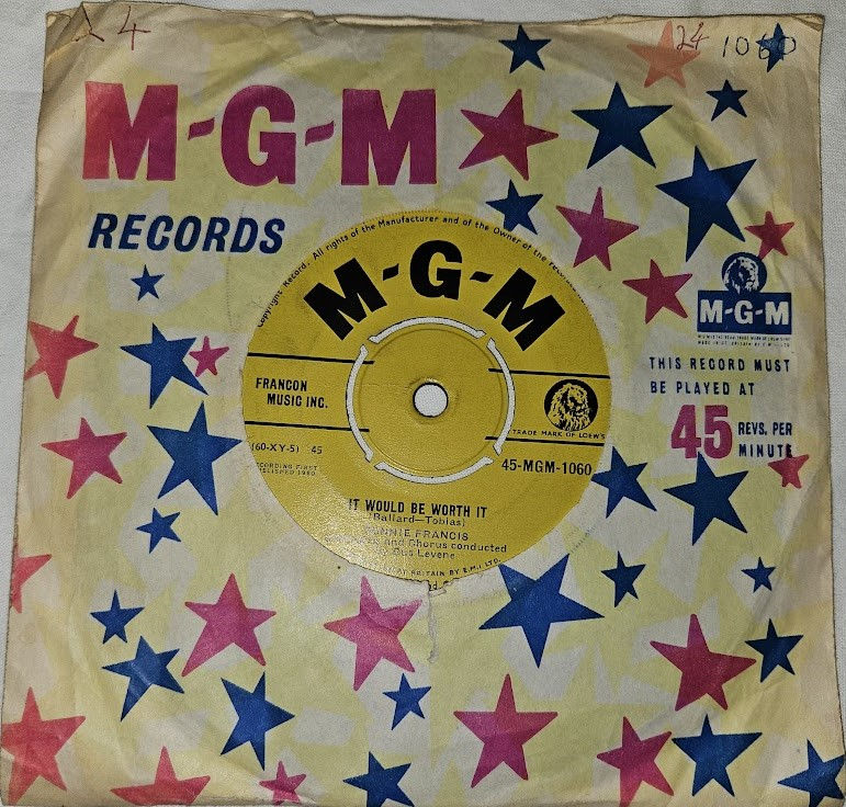 Miniature : Connie Francis - Valentino / It Would Be Worth It (7") (MGM Records)