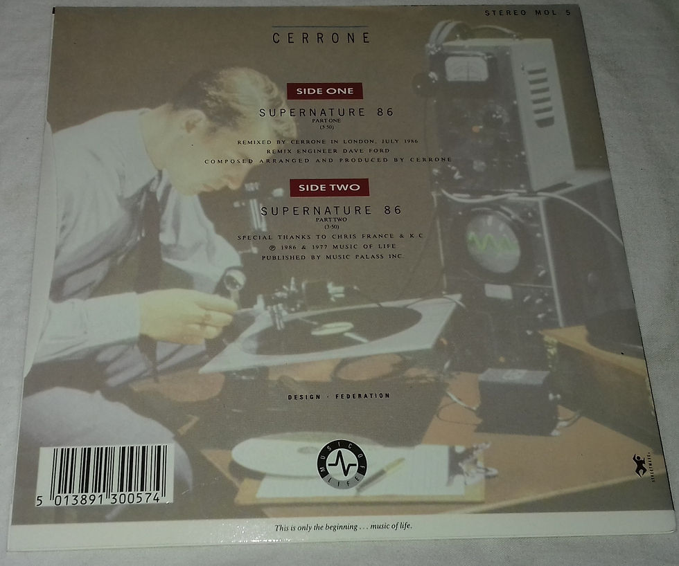 Miniatyrbild: Cerrone - Supernature 86 (7", Single) (Music Of Life)