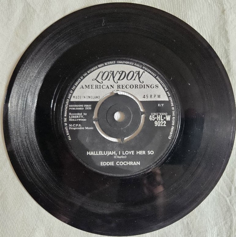 Eddie Cochran - Hallelujah, I Love Her So / Little Angel (7") (London Records, L