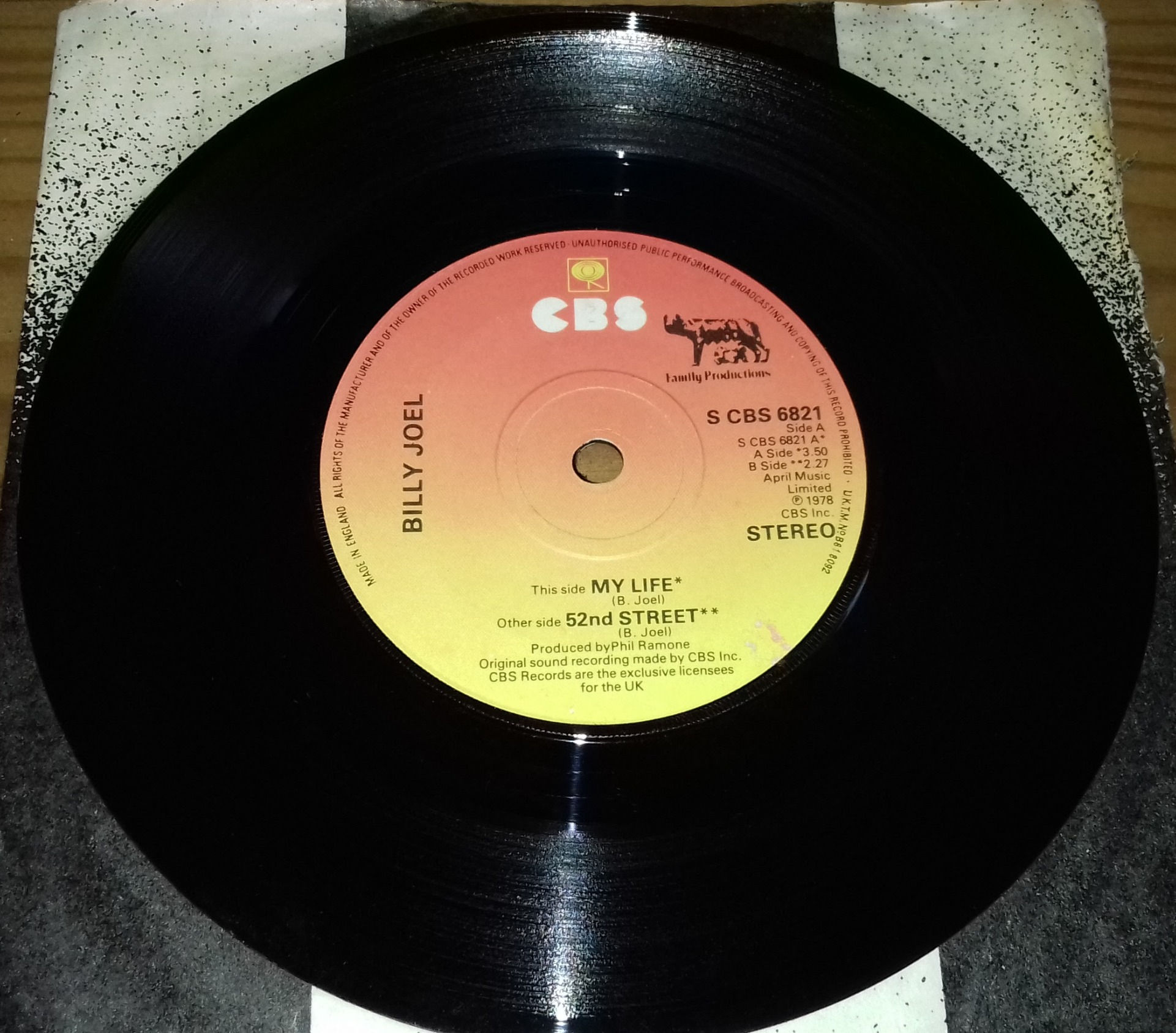 Billy Joel - My Life (7", Single) (CBS)