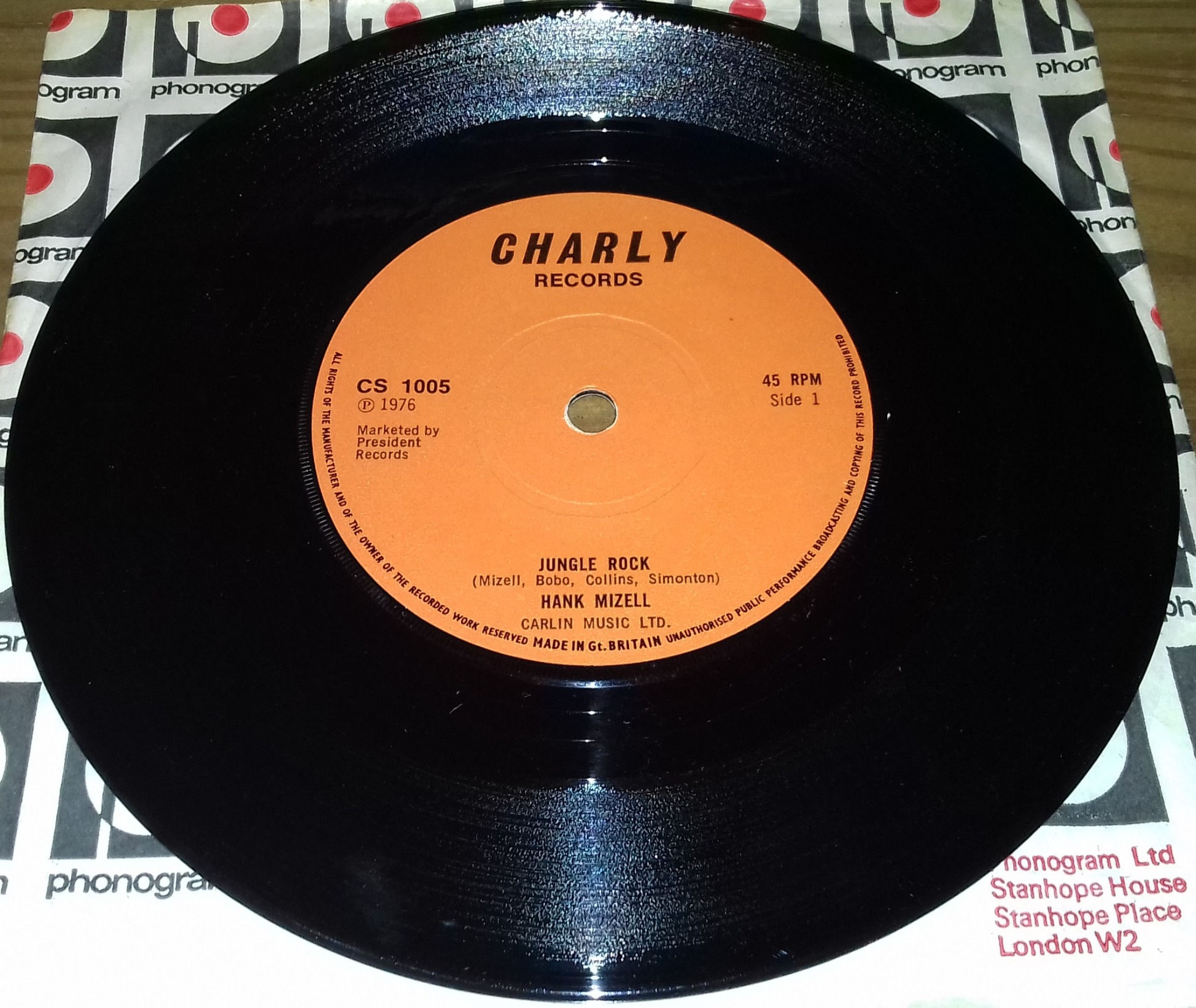 Hank Mizell - Jungle Rock (7", Single, RE) (Charly Records)