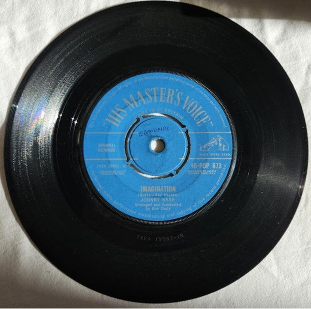 ภาพขนาดย่อ: Johnny Nash - Take A Giant Step / Imagination (7", Single, 4 P) (His Master's Vo