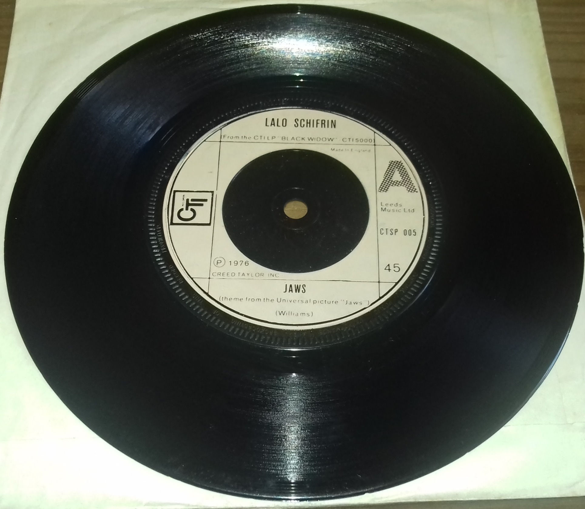 Lalo Schifrin - Jaws (7", Single, M/Print) (CTI Records)