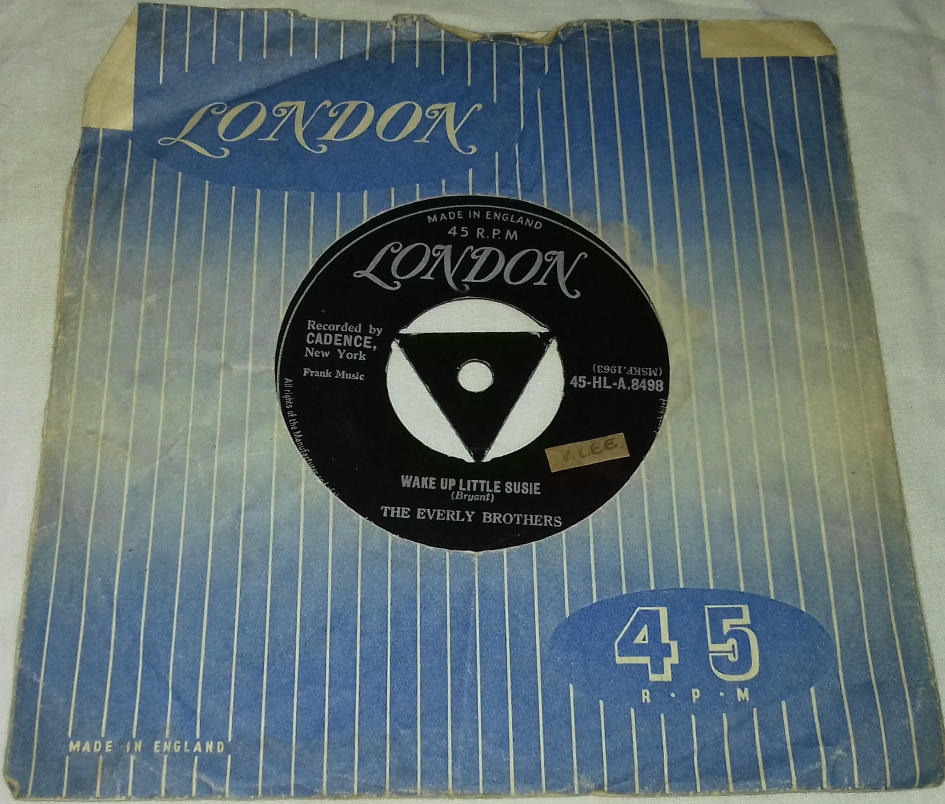The Everly Brothers* - Wake Up Little Susie (7", Single, tri) (London Records)