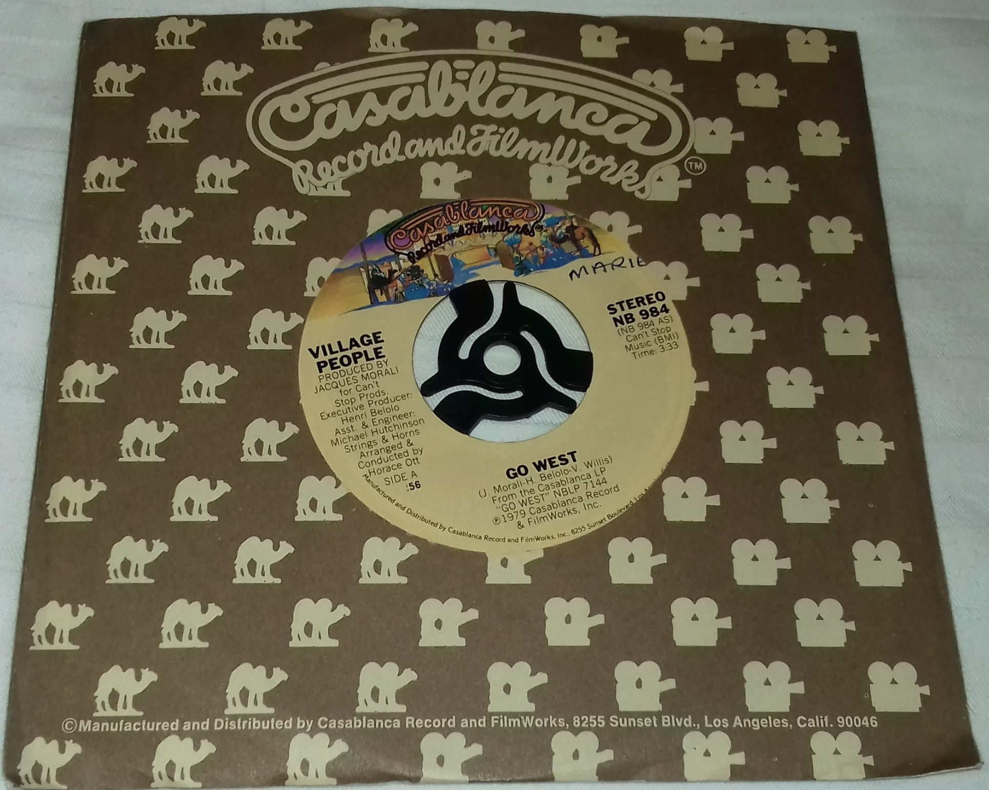 Village People - Go West (7", Single, 56 ) (Casablanca)