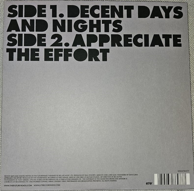 Thumbnail: The Futureheads - Decent Days And Nights (7", Single) (679, 679)