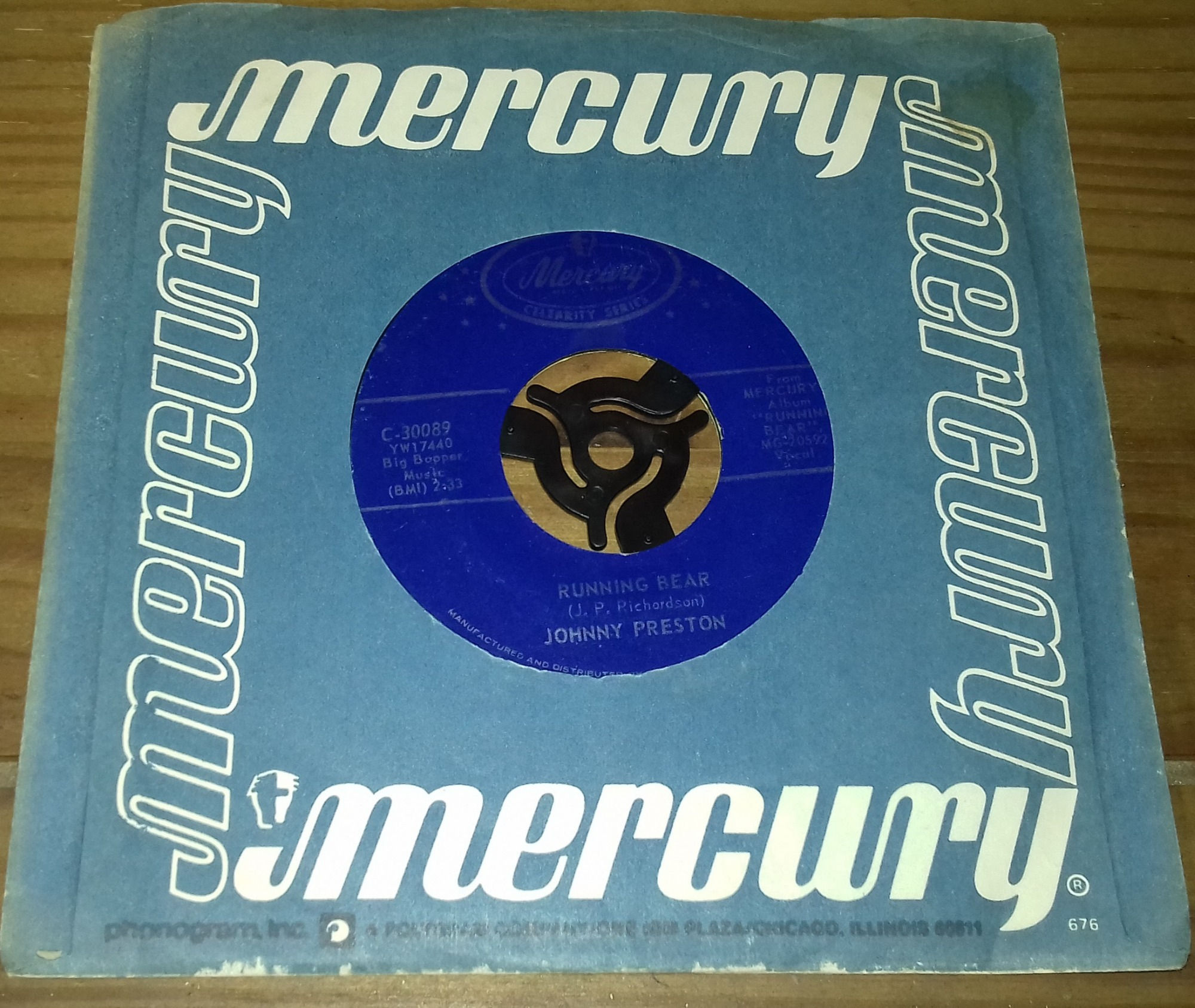 Johnny Preston - Running Bear / Cradle Of Love (7", RE) (Mercury)