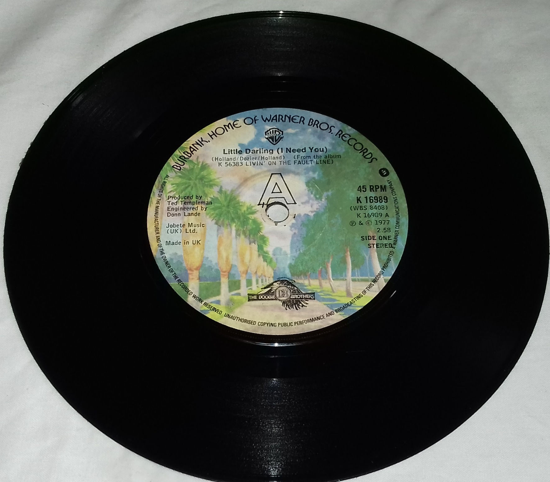 The Doobie Brothers - Little Darling (I Need You) / Losin' End (7") (Warner Bro