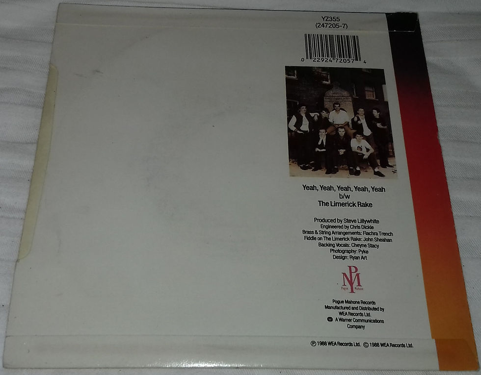 Miniature : The Pogues - Yeah, Yeah, Yeah, Yeah, Yeah (7", Single) (Pogue Mahone Records, P