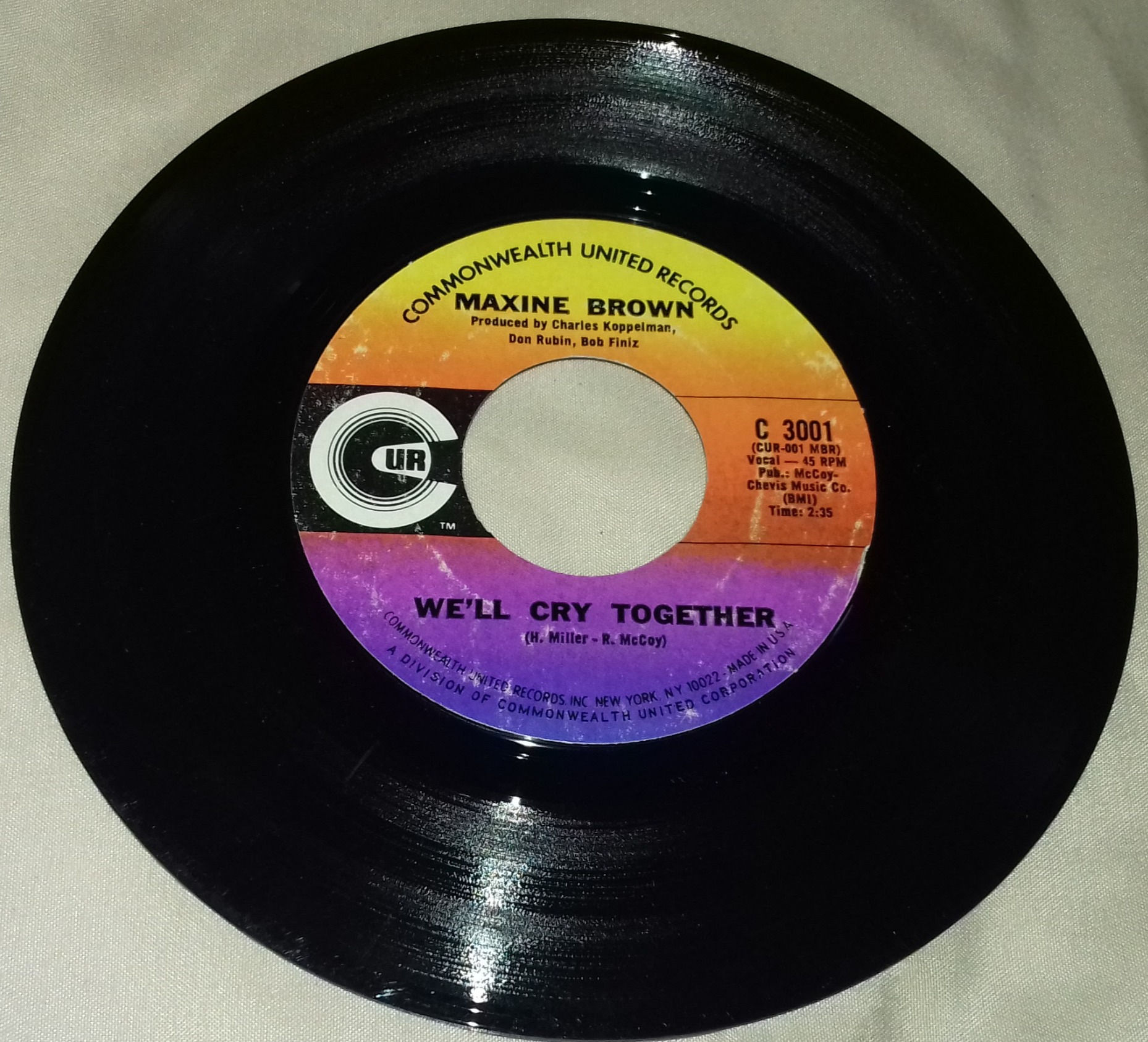 Maxine Brown - We'll Cry Together (7", Single, Styrene) (Commonwealth United Rec