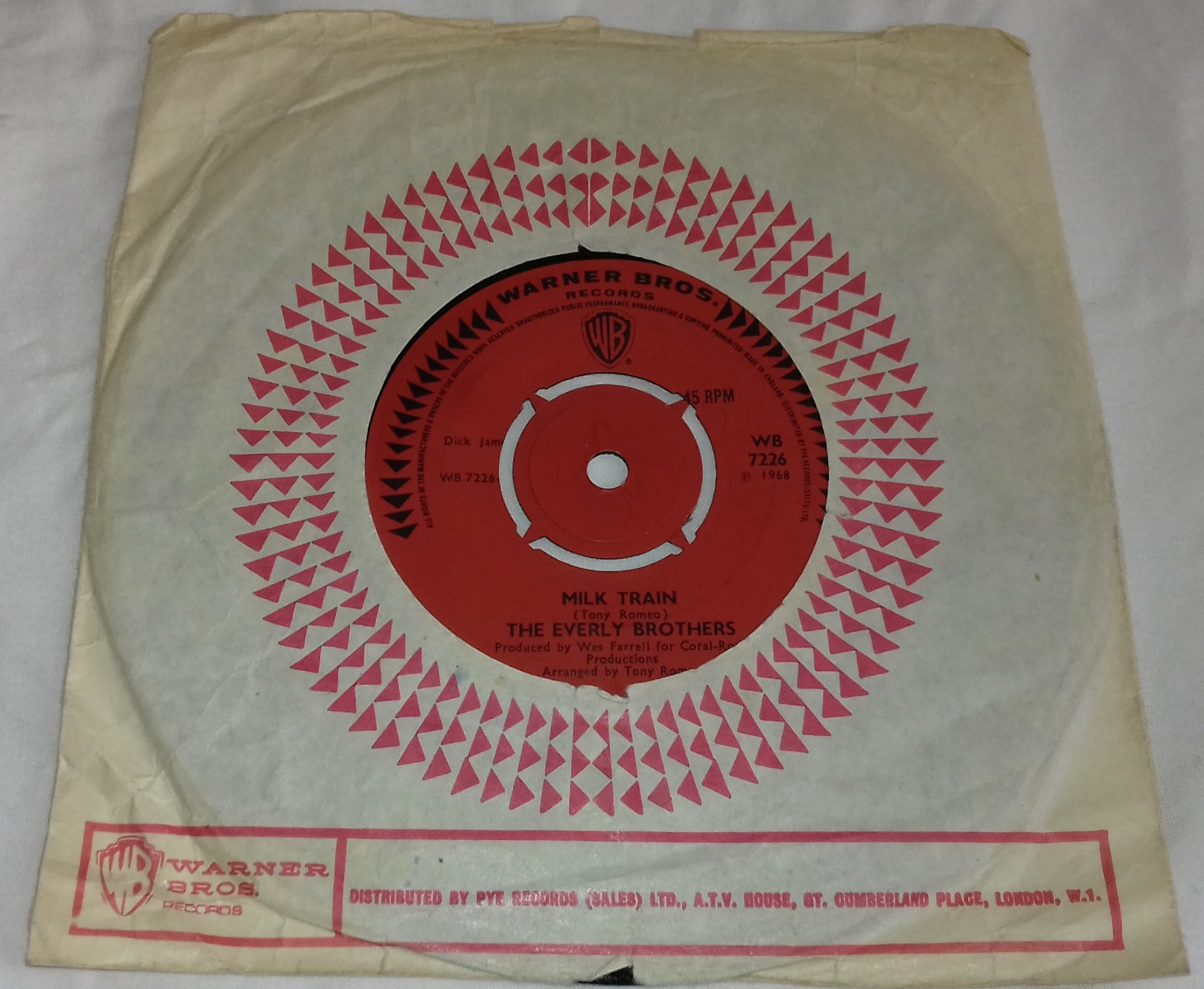 Everly Brothers - Milk Train (7", Single) (Warner Bros. Records)