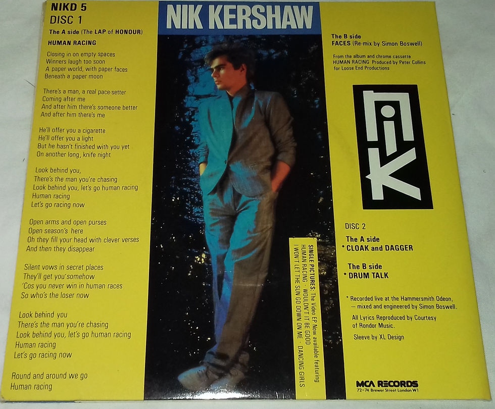 ภาพขนาดย่อ: Nik Kershaw - Human Racing (2x7", Single) (MCA Records)