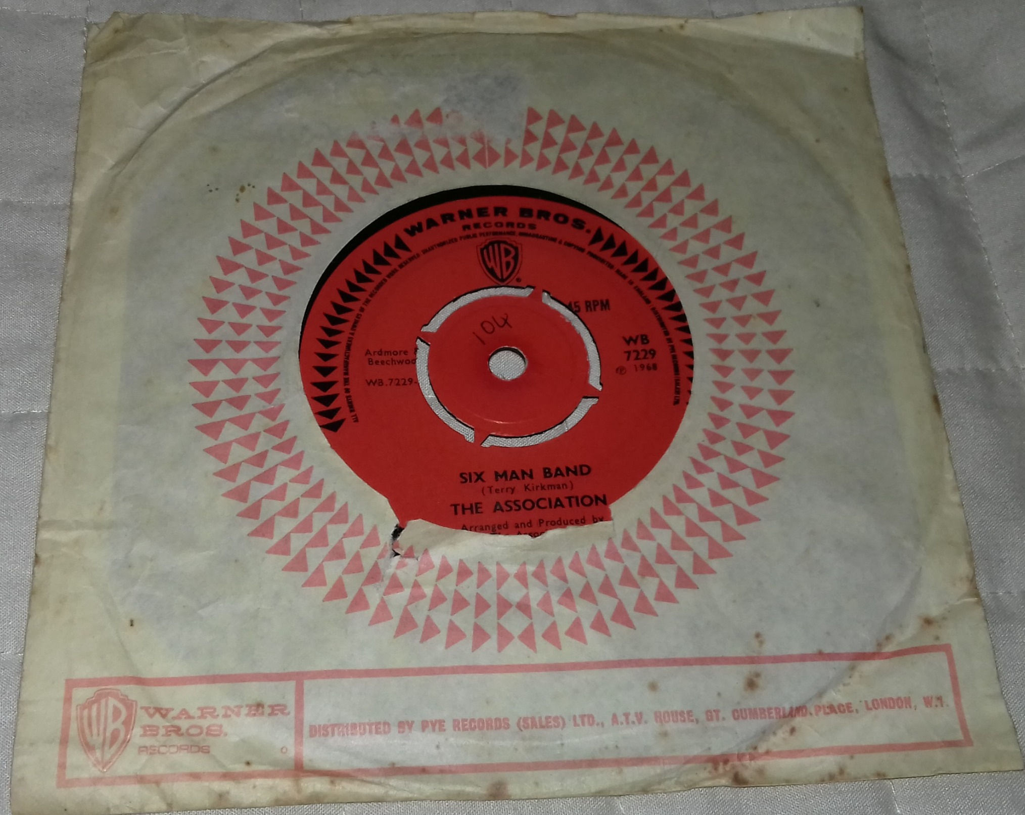 The Association - Six Man Band (7", Single) (Warner Bros. Records)