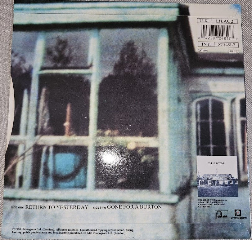 Thumbnail: The Lilac Time - Return To Yesterday (7", Single) (Fontana, Fontana)