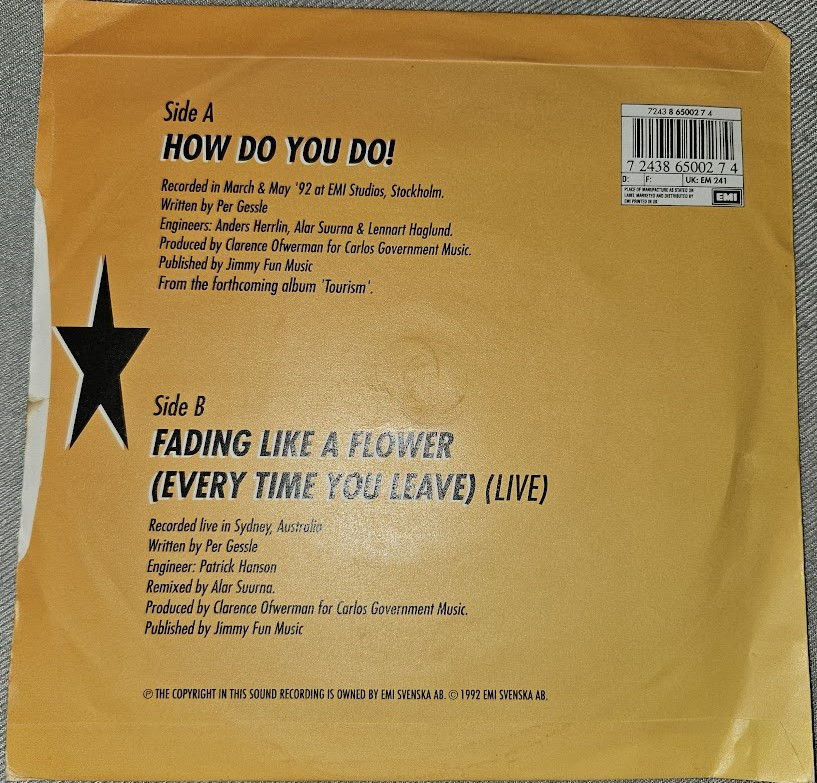 Thumbnail: Roxette - How Do You Do! (7", Single) (EMI, EMI)