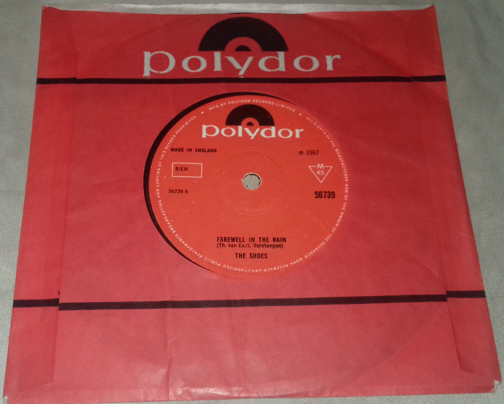 The Shoes - Farewell In The Rain (7", Single) (Polydor)