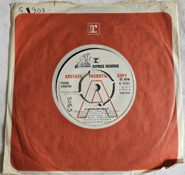 Frank Sinatra - Rain In My Heart (7", Promo) (Reprise Records)