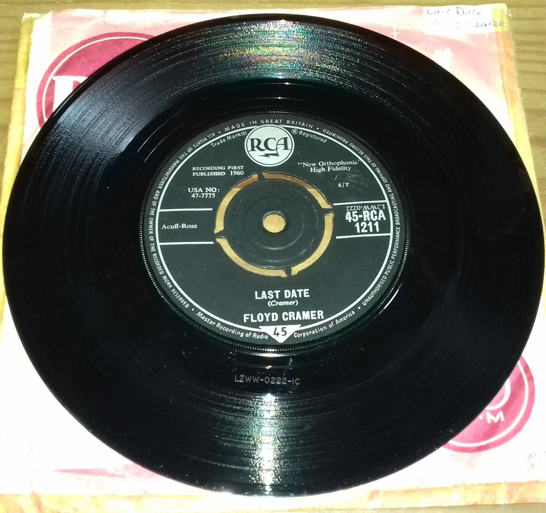 Floyd Cramer - Last Date (7", Single) (RCA)