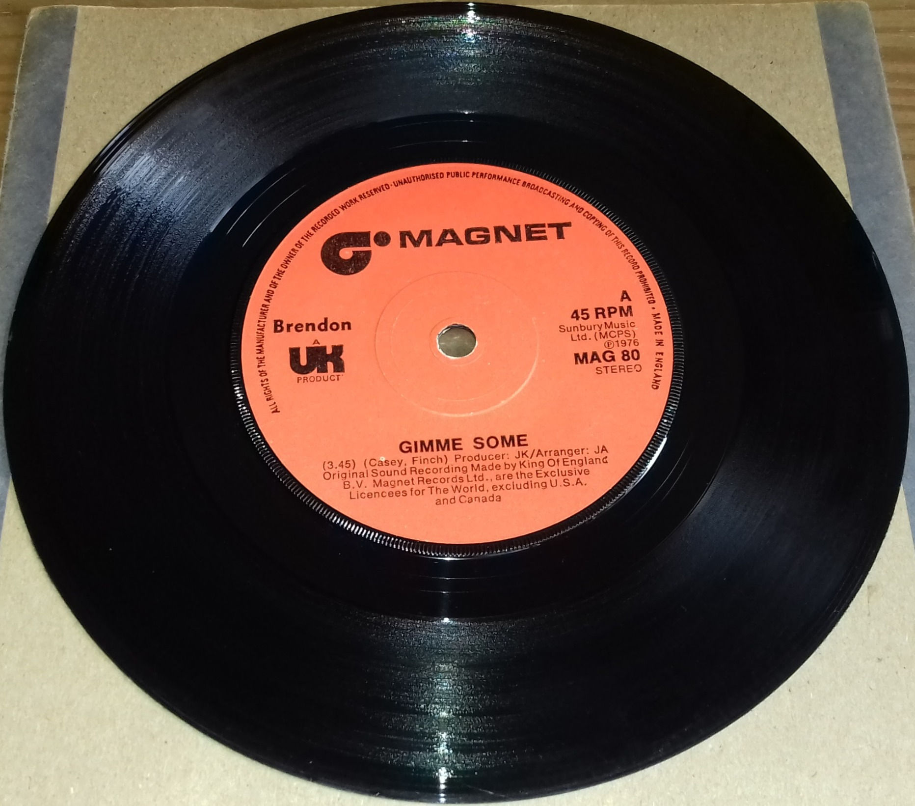 Brendon - Gimme Some (7", Single) (Magnet (2))