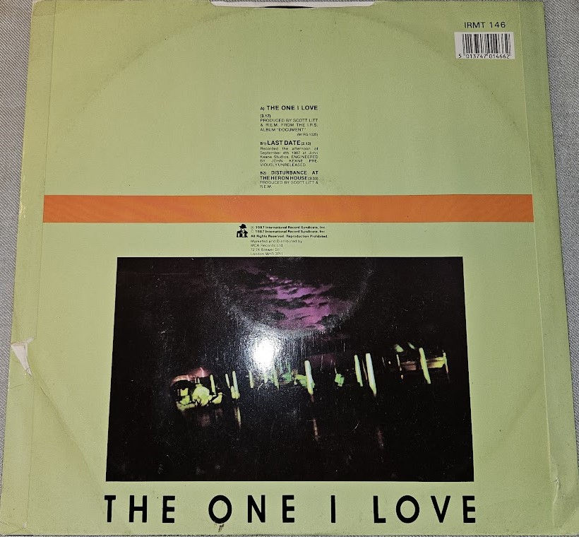 ภาพขนาดย่อ: R.E.M. - The One I Love (12", Single) (I.R.S. Records)