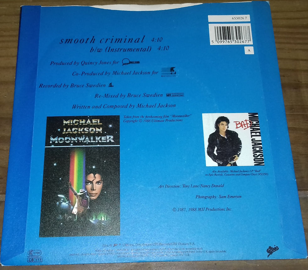 ภาพขนาดย่อ: Michael Jackson - Smooth Criminal (7", Single) (Epic)