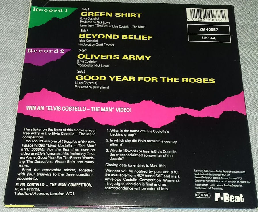 Thumbnail: Elvis Costello And The Attractions* - Green Shirt (2x7", Ltd) (F-Beat, F-Beat)