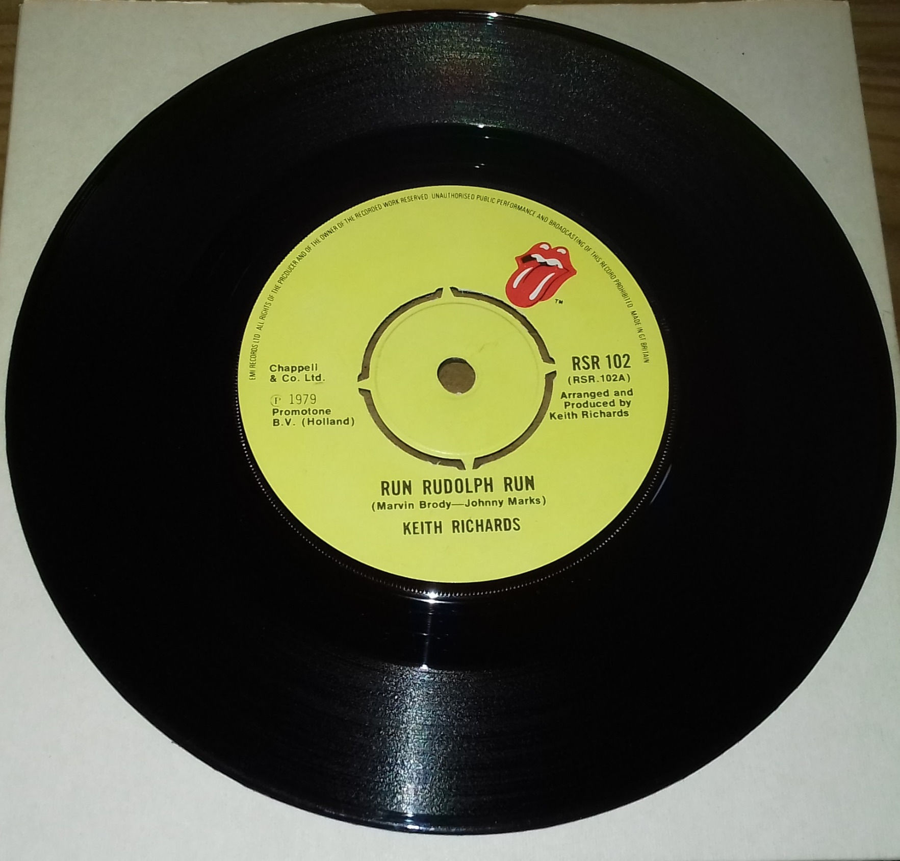 Keith Richards - Run Rudolph Run (7", Single) (Rolling Stones Records)