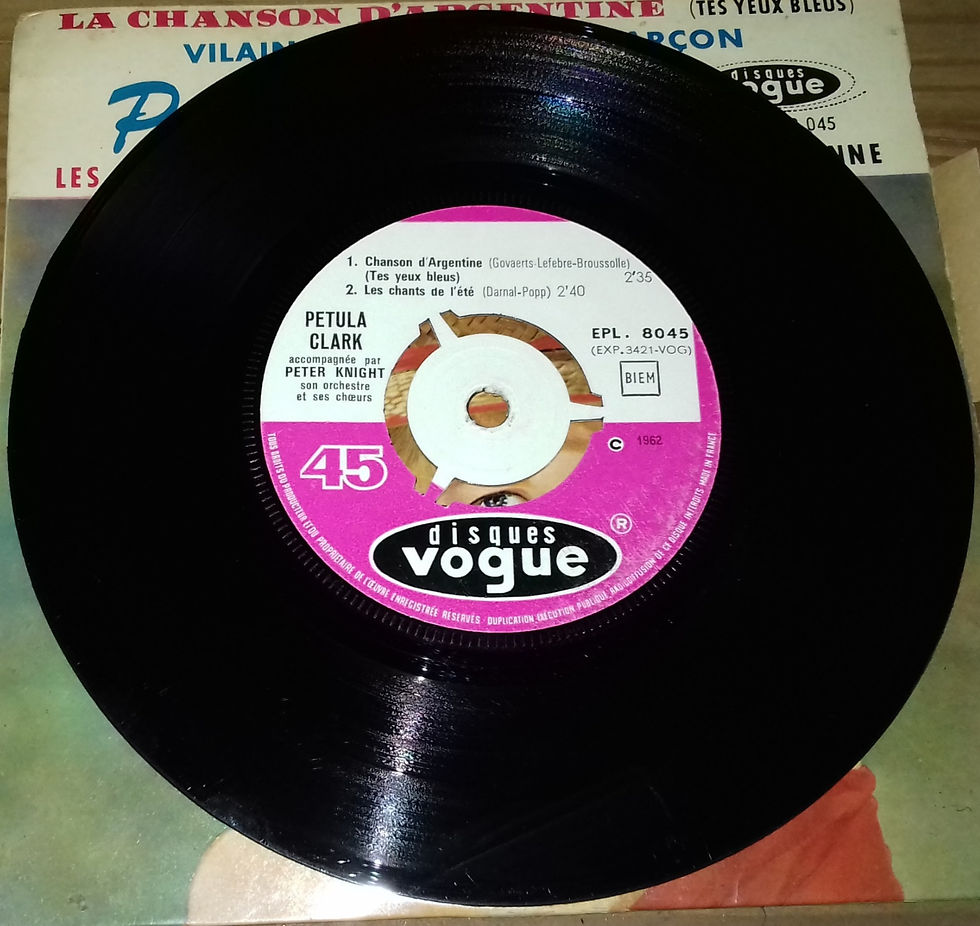 Miniaturbild: Petula Clark - La Chanson D'Argentine (Tes Yeux Bleus) (7", EP) (Disques Vogue,