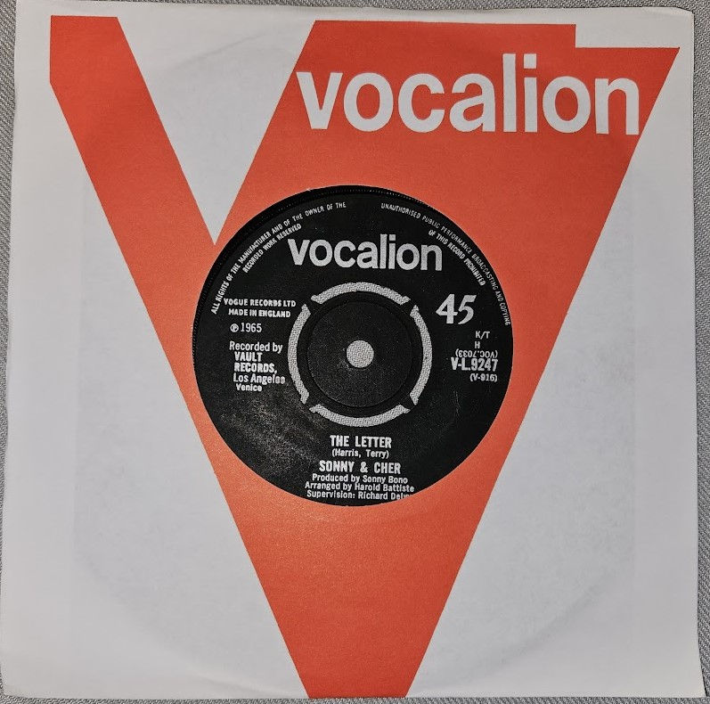 Sonny & Cher - The Letter (7", Single, Lab) (Vocalion (3))
